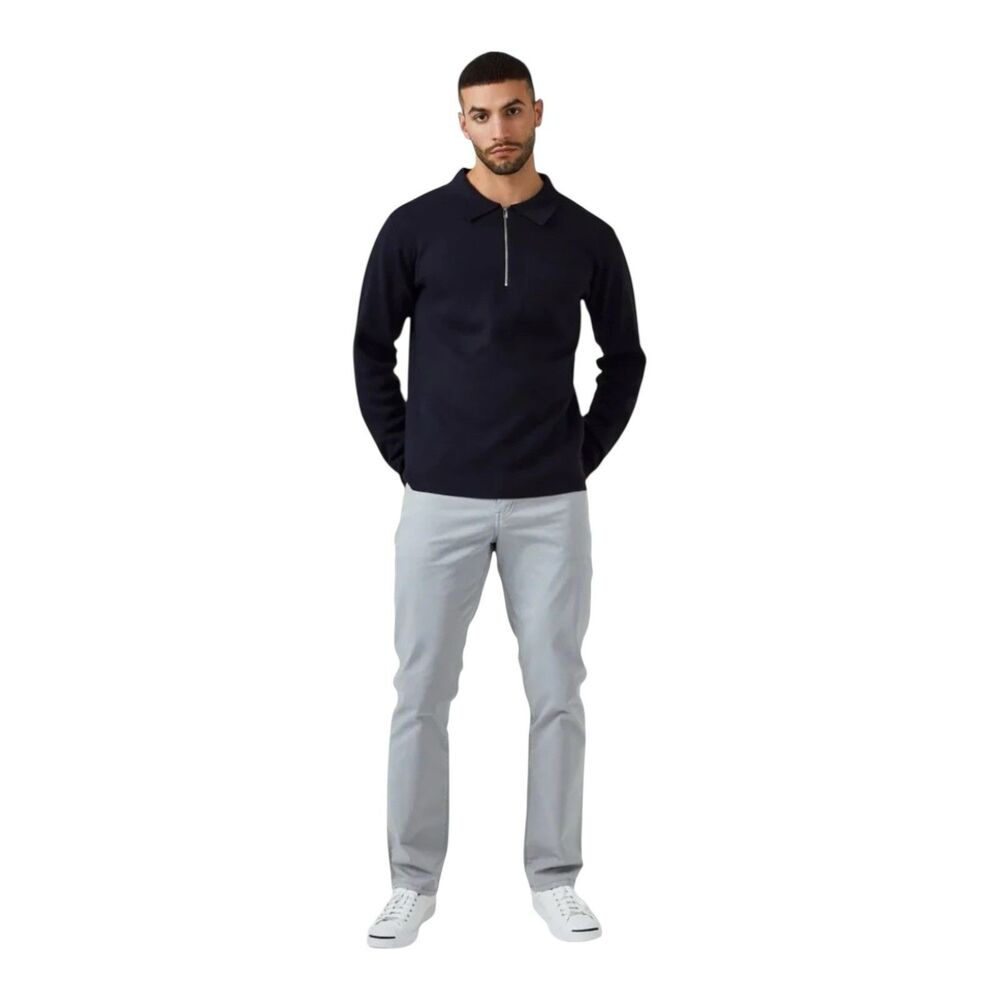 7 Diamonds Sweater Chunky Thick Pullover 1/4 Zip Denali Blue Men’s Size XL, NEW